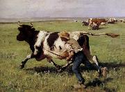 Francois-Marius Granet La Vache echappee painting
